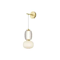 Бра LED Pattern MOD267WL-L18G3K Maytoni белый прозрачный на 1 лампу, основание золотое в стиле современный арт-деко 