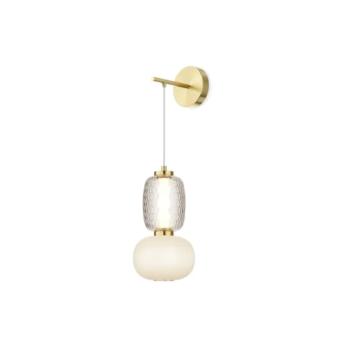 Бра LED Pattern MOD267WL-L18G3K Maytoni белый прозрачный на 1 лампу, основание золотое в стиле современный арт-деко 