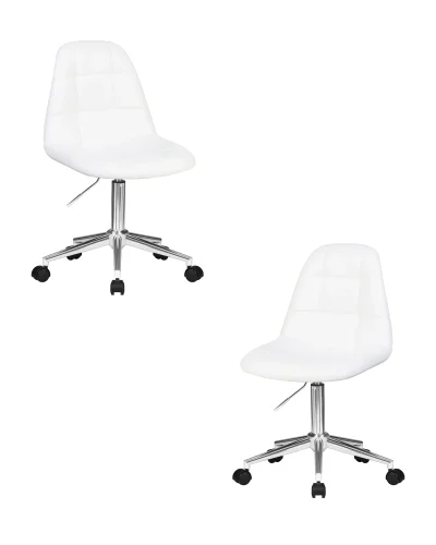 Офисное кресло набор 2 шт. SET-2 9800-LM MONTY, цвет белый Dobrin, /экокожа, ножки/металл/хром, размеры - 820*930***620*620 Офисное кресло набор 2 шт. SET-2 9800-LM MONTY, цвет белый Dobrin, /экокожа, ножки/металл/хром, размеры - 820*930***620*620