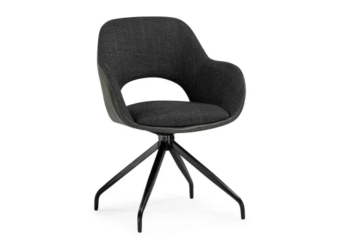 Стул на металлокаркасе Memfis graphite / black 15838 Woodville, графит/велюр, ножки/металл/чёрный, размеры - ****570*600