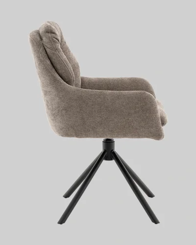 Стул Ральфио букле светло-коричневый УТ000041569 Stool Group, коричневый/букле, ножки/металл/чёрный, размеры - ***** фото 3