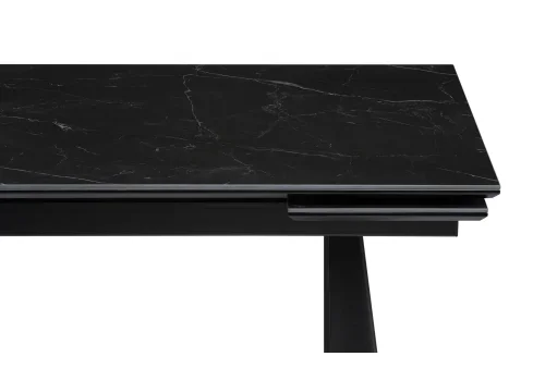 Керамический стол Бэйнбрук 140х80х76 черный мрамор / черный 530827 Woodville столешница мрамор черный из керамика фото 5