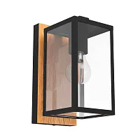 Настенный светильник Budrone 900289 Eglo уличный IP44 чёрный коричневый 1 лампа, плафон прозрачный в стиле современный E27