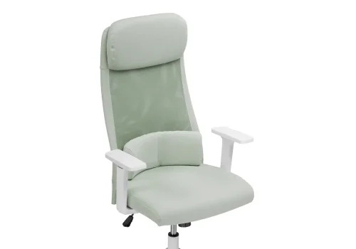 Компьютерное кресло Salta light green / white 15396 Woodville, зелёный/ткань, ножки/пластик/белый, размеры - *1200***650* фото 6