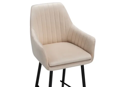 Полубарный стул Райнер MR -26 / черный 532408 Woodville, бежевый/велюр, ножки/металл/чёрный, размеры - ****570*570 фото 5