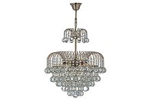 Люстра хрустальная подвесная Bellagio E 1.5.50.100 N Arti Lampadari прозрачная на 6 ламп, основание золотое в стиле классический Люстра хрустальная подвесная Bellagio E 1.5.50.100 N Arti Lampadari прозрачная на 6 ламп, основание золотое в стиле классический