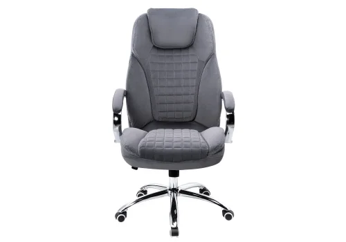 Компьютерное кресло Herd dark grey 11904 Woodville, серый/велюр, ножки/металл/хром, размеры - *1250***680*730 фото 2