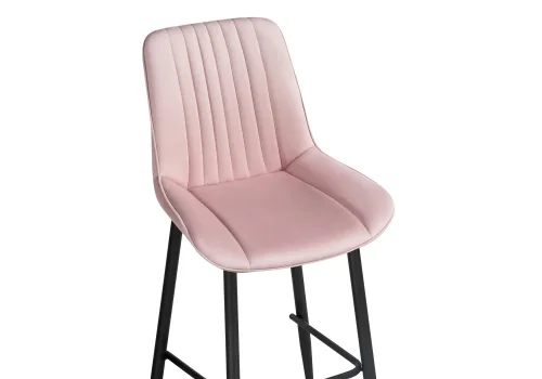 Полубарный стул Седа К розовый / черный 511173 Woodville, розовый/велюр, ножки/металл/чёрный, размеры - ****490*570 фото 5