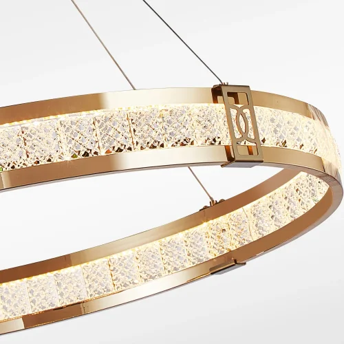 Люстра подвесная LED Theatrum 4206-8P Favourite золотая на 2 лампы, основание золотое в стиле классический кольца фото 4