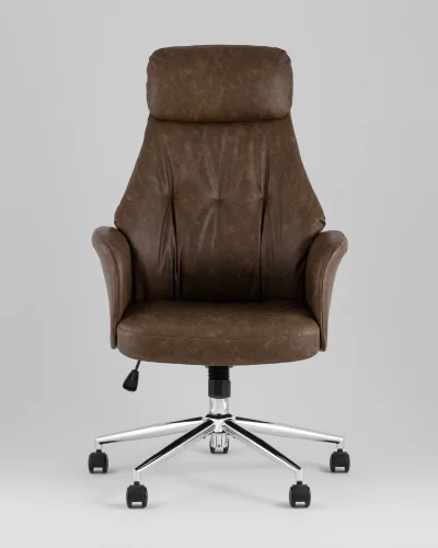 Кресло офисное TopChairs Neoma, коричневый, экокожа УТ000041776 Stool Group, /, ножки//, размеры - ***** фото 9