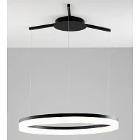 Светильник подвесной LED Via V1723-PL Moderli белый 1 лампа, основание чёрное в стиле хай-тек кольца