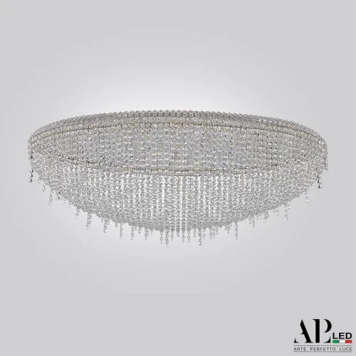 Люстра подвесная / потолочная LED Rimini S508.0.100.B.3000 Arte Perfetto Luce прозрачная на 1 лампа, основание никель в стиле классический 