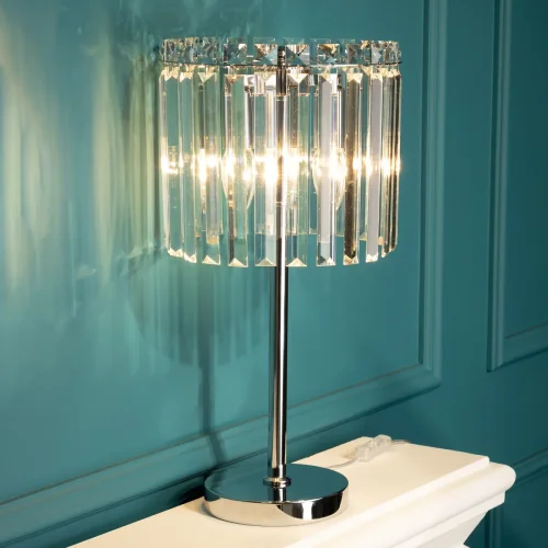 Настольная лампа интерьерная Джейн CL306831 Citilux прозрачная 3 лампы, основание хром металл в стиле классический  фото 3