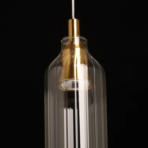 Светильник подвесной Кьянти 720011801 DeMarkt прозрачный 1 лампа, основание бронзовое в стиле современный  фото 5