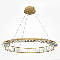 Люстра подвесная LED Krone P097PL-L36BS3K1 Maytoni прозрачная на 1 лампа, основание латунь в стиле современный кольца