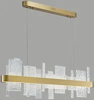 Светильник подвесной LED Lotta WE461.03.303 Wertmark прозрачный 1 лампа, основание золотое в стиле современный линейный