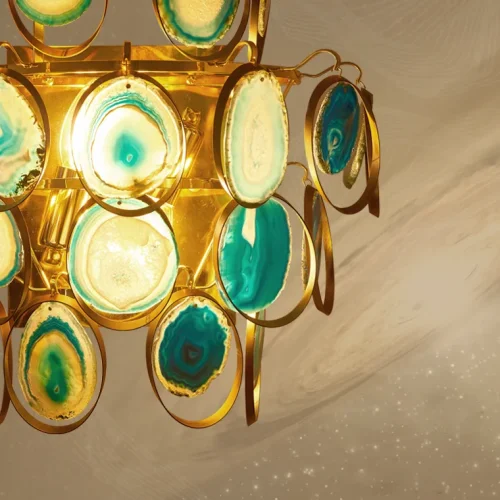 Бра Agate 101290-26 ImperiumLoft разноцветный на 2 лампы, основание латунь золотое в стиле современный  фото 11
