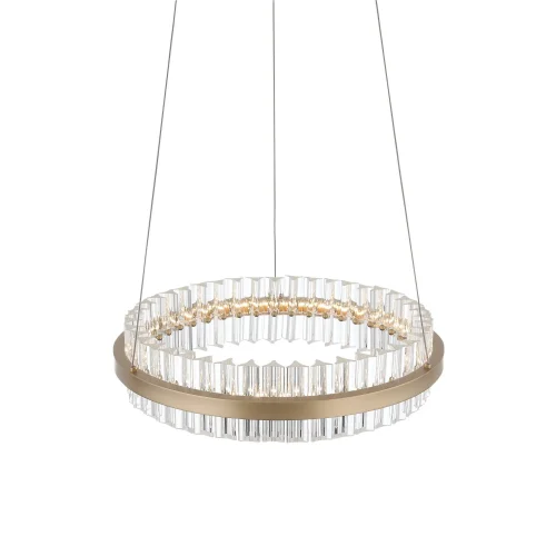 Светильник подвесной LED Cherio SL383.203.01 ST-Luce прозрачный 1 лампа, основание золотое в стиле современный кольца фото 3