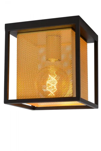 Светильник потолочный Sansa 21122/01/30 Lucide чёрный матовый золото 1 лампа, основание чёрное в стиле современный 