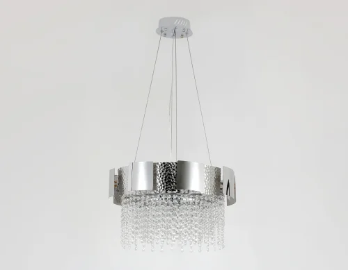 Люстра подвесная Traditional TR5244 Ambrella light прозрачная на 7 ламп, основание серебряное в стиле классический  фото 7