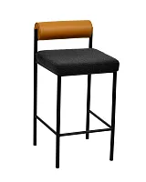 Стул барный Балла, темно-серый, коричневая экокожа УТ000037046 Stool Group, серый коричневый/экокожа, ножки/металл/чёрный, размеры - *830***410*510