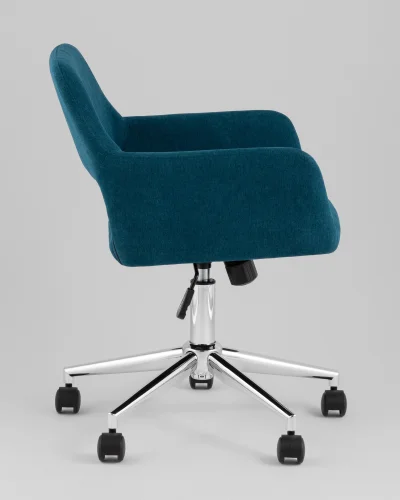 Стул офисный ROSS, рогожка, синий УТ000039438 Stool Group, синий/рогожка, ножки/металл/хром, размеры - *840**** фото 3