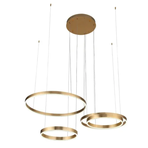 Светильник подвесной ЛЕД с пультом Онз (Onze) SL944.203.04 ST-Luce золотой на 1 лампу, основание золотое в стиле хай-тек кольца с пультом фото 2