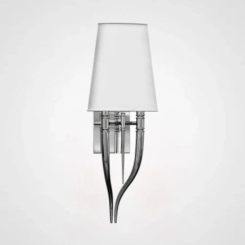 Настенный светильник Crystal Light Brunilde Ipe Cavalli H72 Silver/White 189459-22 ImperiumLoft белый на 2 лампы, основание серебряное в стиле современный 