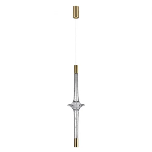 Светильник подвесной LED Olla 6689/7L Odeon Light прозрачный на 1 лампу, основание античное бронза в стиле современный трубочки
