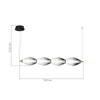 Светильник подвесной LED Ice SL6130.403.24 ST-Luce белый серый на 1 лампу, основание чёрное в стиле современный 