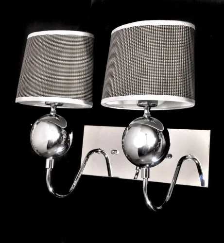 Бра Viverra LDW 052-2 Lumina Deco серебряный на 2 лампы, основание хром в стиле современный  фото 2
