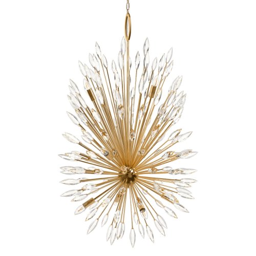 Люстра подвесная Splash 10418/12 LOFT IT прозрачная на 12 ламп, основание золотое в стиле современный капли ветви фото 3