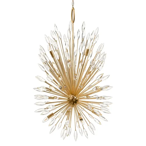 Люстра подвесная Splash 10418/12 LOFT IT прозрачная на 12 ламп, основание золотое в стиле современный капли ветви фото 3