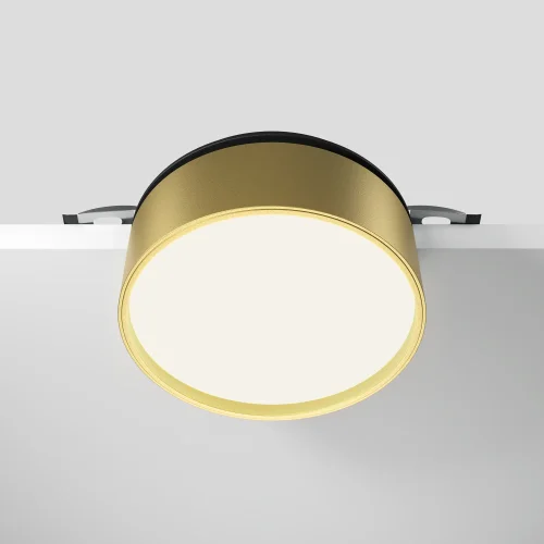 Светильник точечный LED Onda DL024-18W4K-BMG Maytoni матовый золото на 1 лампу, основание чёрное в стиле современный хай-тек круглый фото 5