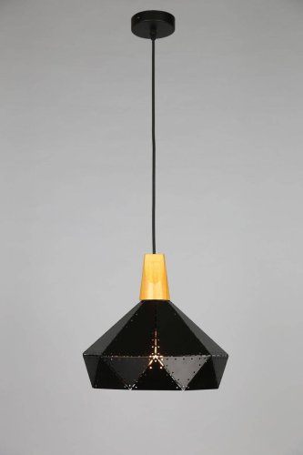 Светильник подвесной лофт Amedea OML-90306-01 Omnilux чёрный 1 лампа, основание чёрное в стиле лофт  фото 2