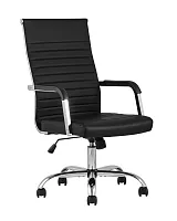 Кресло офисное TopChairs Unit, черное УТ000001927 Stool Group, чёрный/экокожа, ножки/металл/хром, размеры - ****520*640