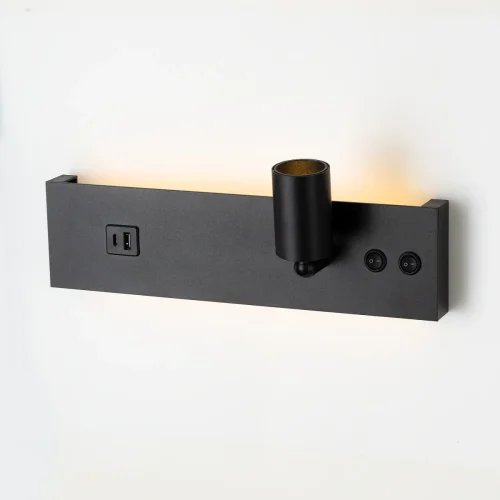 Бра с выключателем LED USB Декарт CL704461 Citilux чёрный на 1 лампу, основание чёрное в стиле современный хай-тек для чтения usb фото 2