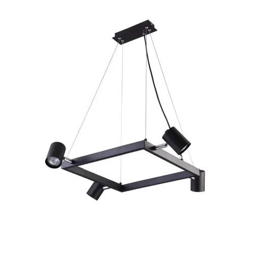 Светильник подвесной LED Acquario VL10132P04 Vele Luce чёрный на 4 лампы, основание чёрное в стиле хай-тек квадраты фото 2