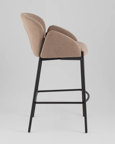 Стул барный Melia, светло-коричневый, сиденье УТ000040515 Stool Group, коричневый/букле, ножки/металл/чёрный, размеры - ***** фото 3