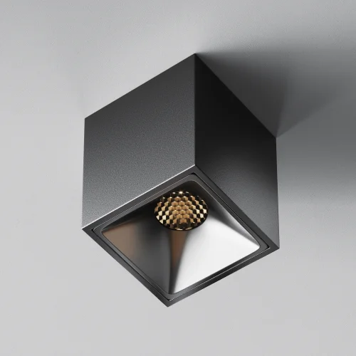 Светильник накладной LED Alfa LED C065CL-8W3K-SQ-B Maytoni чёрный на 1 лампу, основание чёрное в стиле современный хай-тек квадратный фото 2