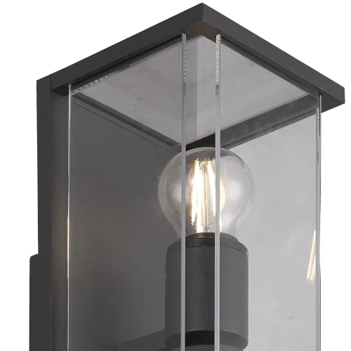 Настенный светильник Meribel 6492 Mantra уличный IP54 чёрный серый 2 лампы, плафон прозрачный в стиле современный E27 фото 3