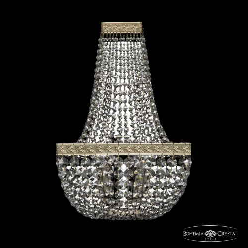 Бра 19112B/H2/25IV Pa Bohemia Ivele Crystal прозрачный на 3 лампы, основание бронзовое патина в стиле классический sp