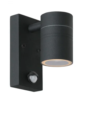 Настенный светильник Arne-Led 14866/05/30 Lucide уличный IP44 чёрный 1 лампа, плафон чёрный в стиле современный GU10