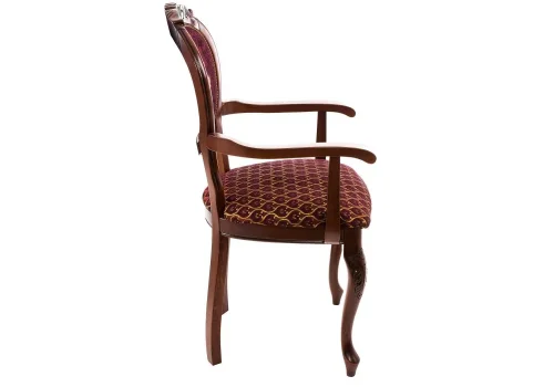 Деревянный стул Adriano 2 вишня / патина 438332 Woodville, бордовый/ткань, ножки/массив бука дерево/вишня, размеры - ****560*550 фото 5
