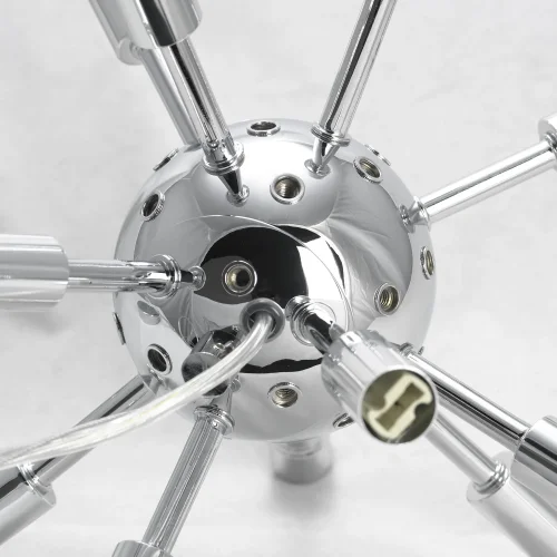 Люстра подвесная  BRIOSCO LSA-5903-12 Lussole хром на 12 ламп, основание хром в стиле современный  фото 2
