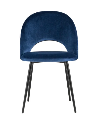 Стул Меган NEW велюр с ромбами синий УТ000035476 Stool Group, синий/велюр, ножки/металл/чёрный, размеры - ****490*520 фото 2