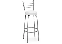 Барный стул Kuroda белый полимер / светлый мусс 453998 Woodville, белый/искусственная кожа, ножки/металл/серый, размеры - ****345*460