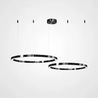 Люстра подвесная CRUISE BLACK D40+60 219689-23 ImperiumLoft белая на 2 лампы, основание чёрное в стиле современный лофт минимализм 