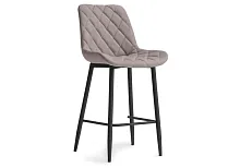 Полубарный стул Баодин Б/К латте / черный 517164 Woodville, бежевый/велюр, ножки/металл/чёрный, размеры - ****500*560