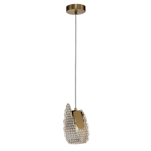 Светильник подвесной Fless V000343 Indigo янтарный 1 лампа, основание бронзовое в стиле современный 